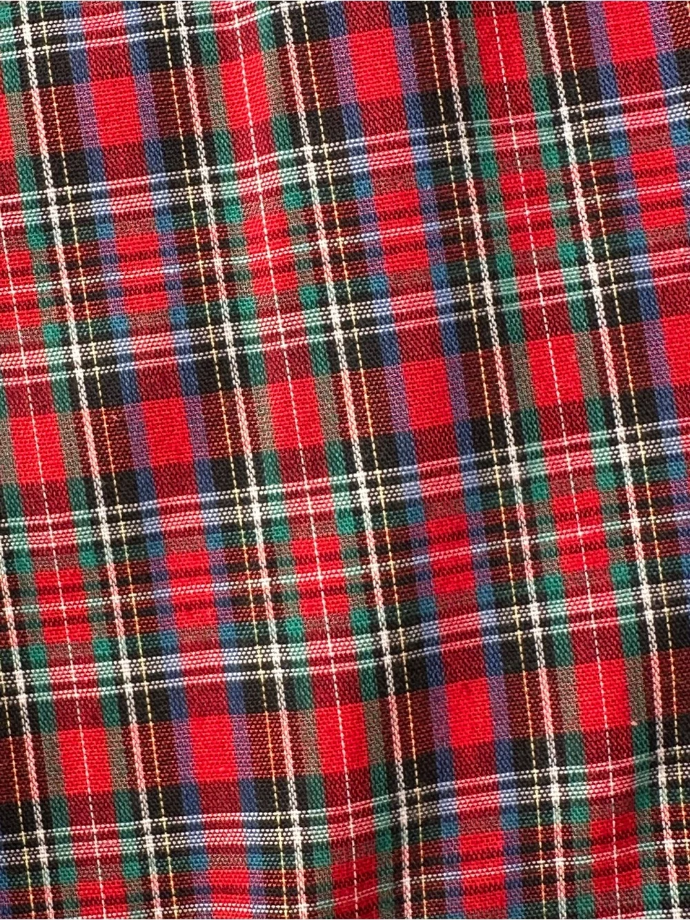Sears Vintage Holiday Plaid Eyelet Peter Pan Collar Dress size 5